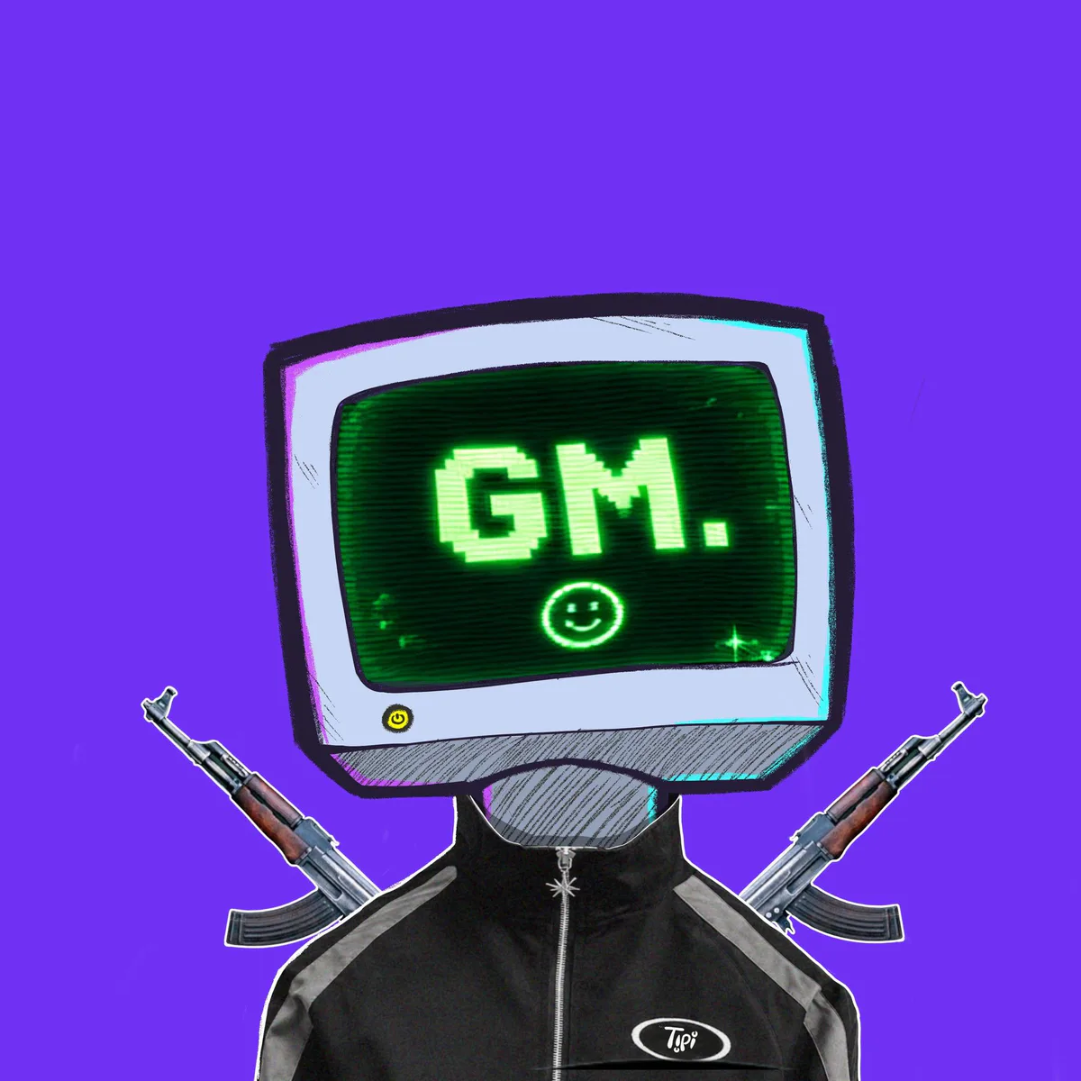 Hand-drawn CRT.INK GM character