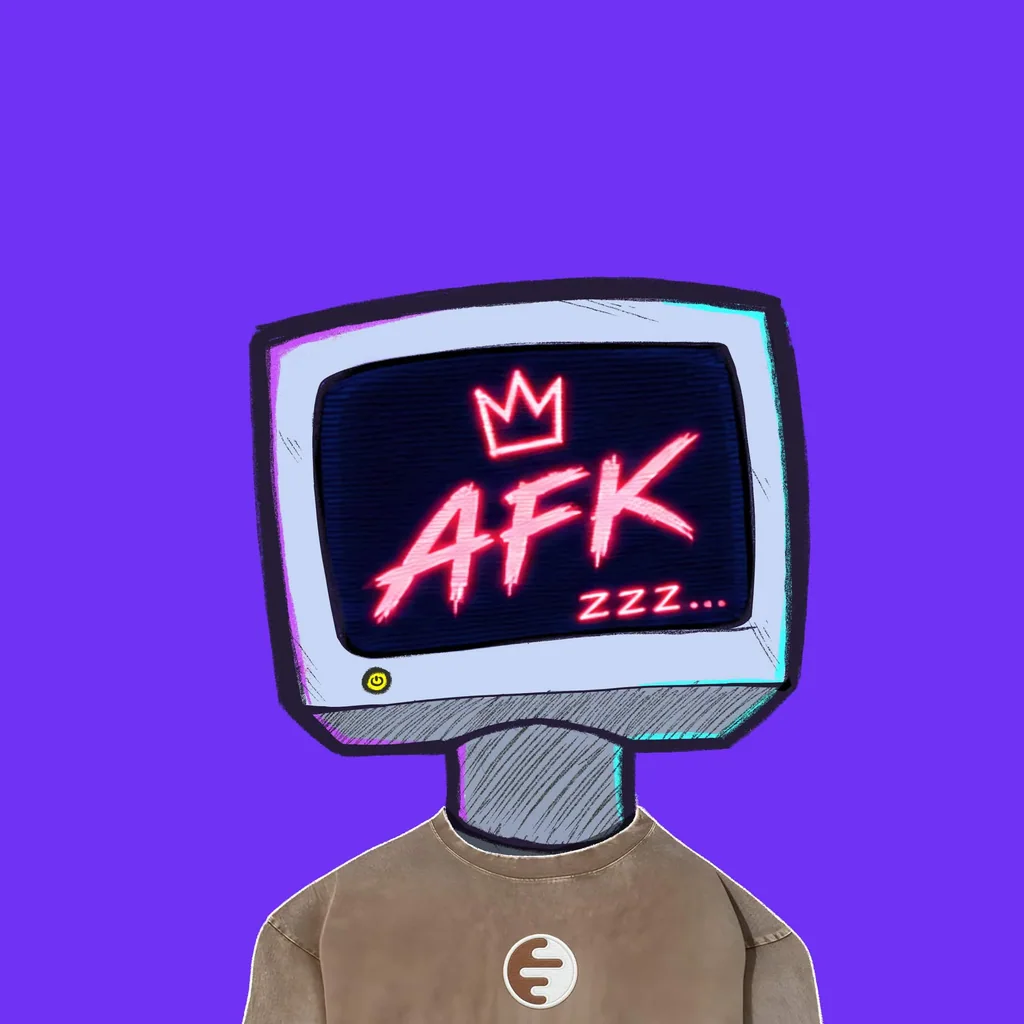 Hand-drawn CRT.INK AFK character