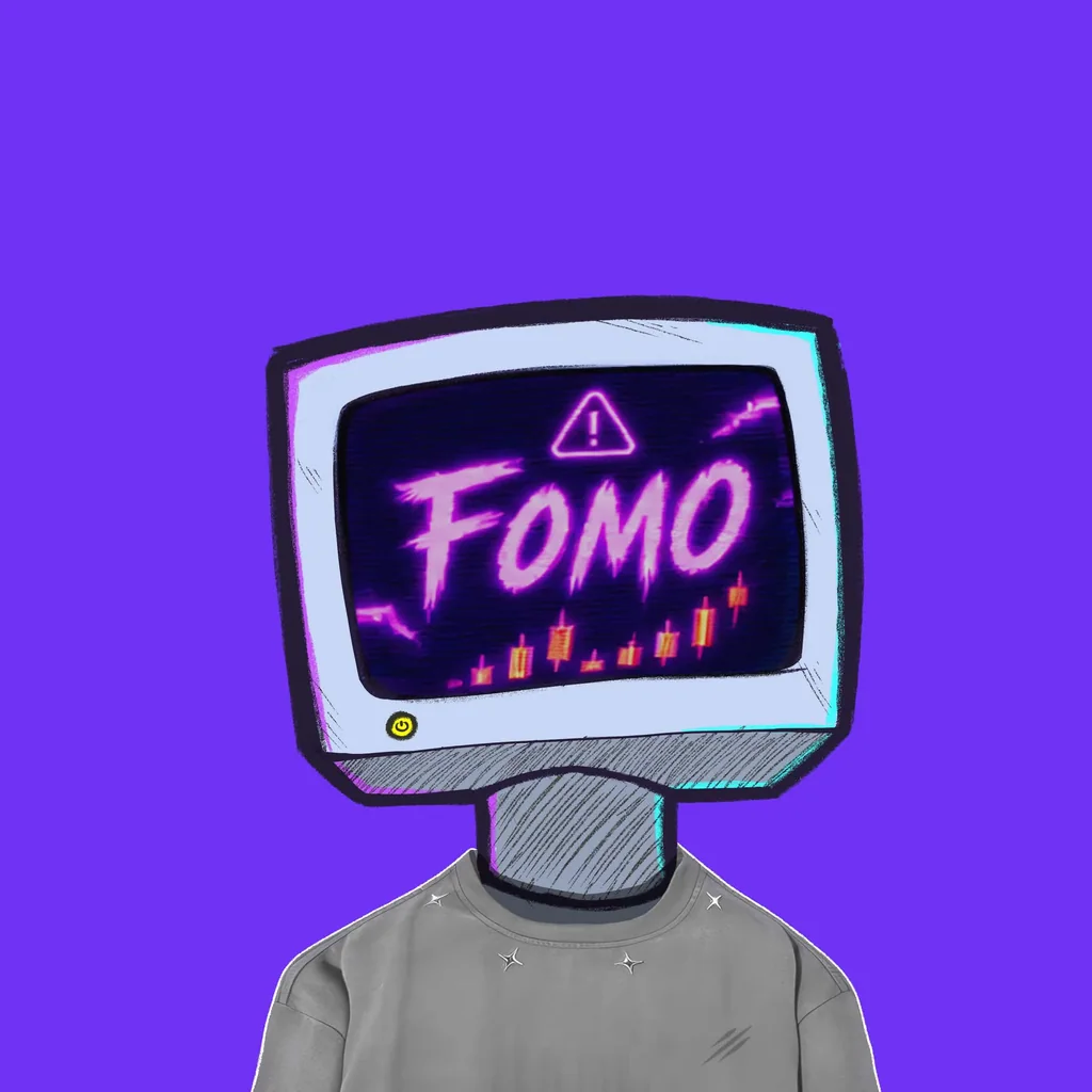 Hand-drawn CRT.INK FOMO character