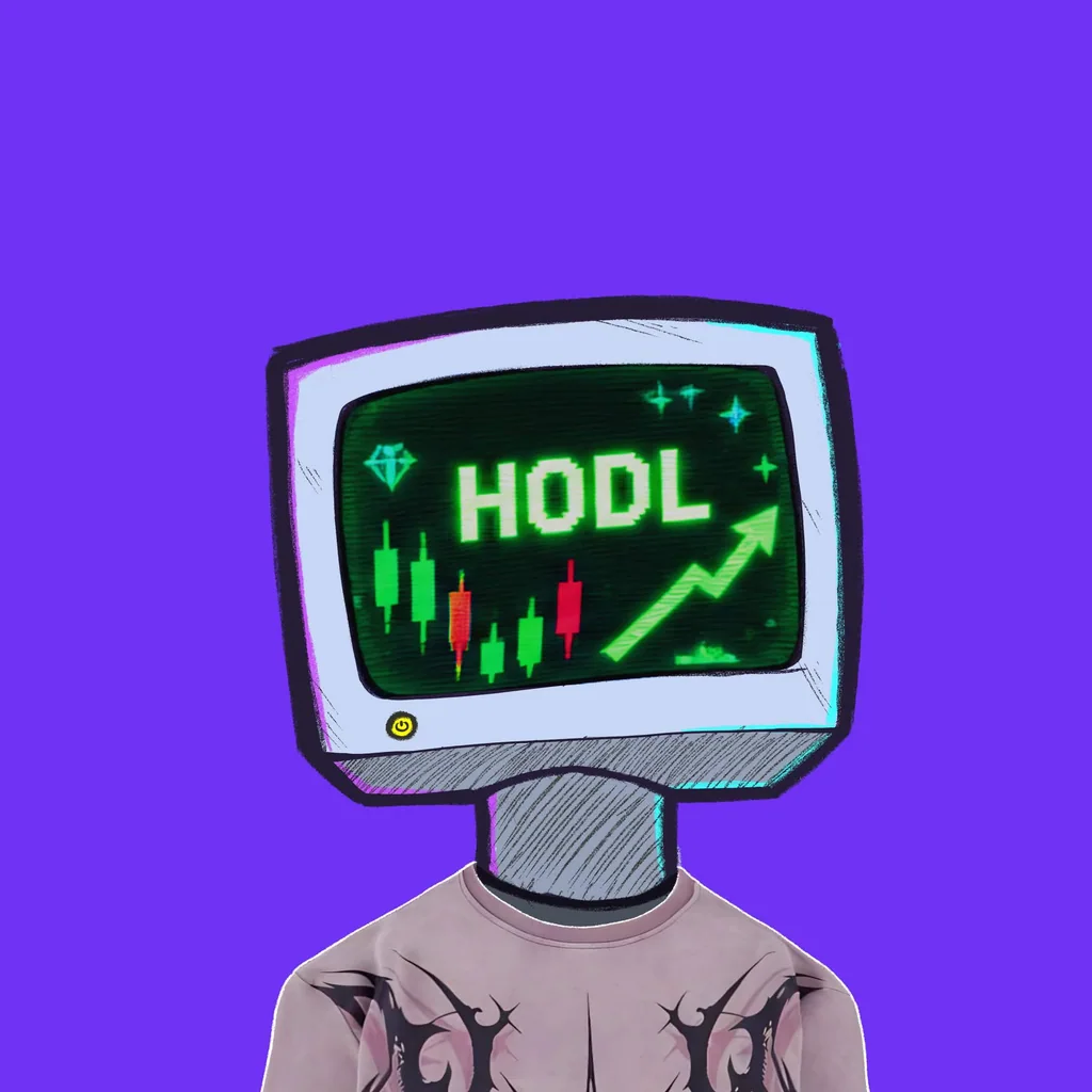 Hand-drawn CRT.INK HODL character
