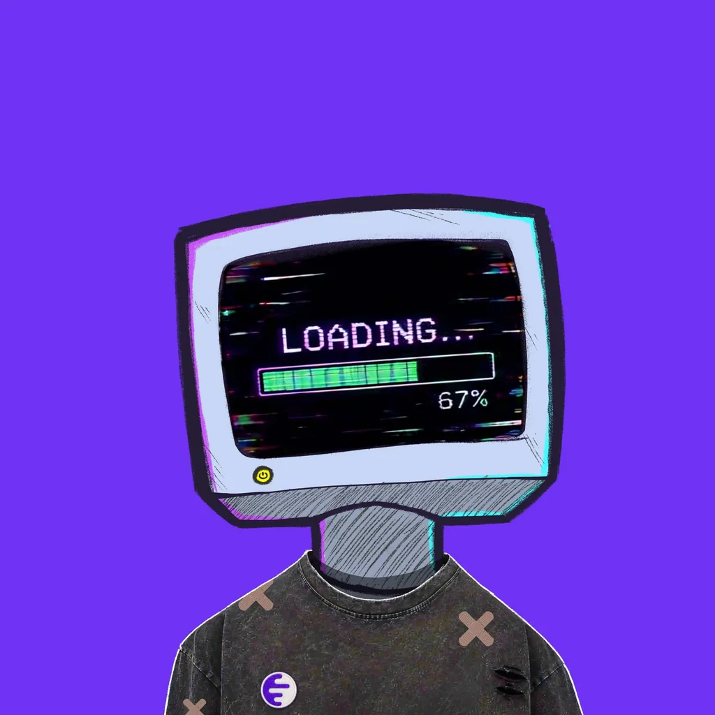 CRT.INK character displaying Loading 67 percent